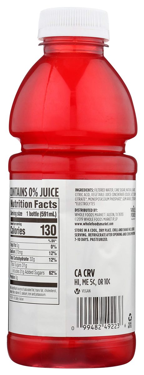 Whole Foods Market, Sports Drink, Fruit Punch, 20 Fl Oz