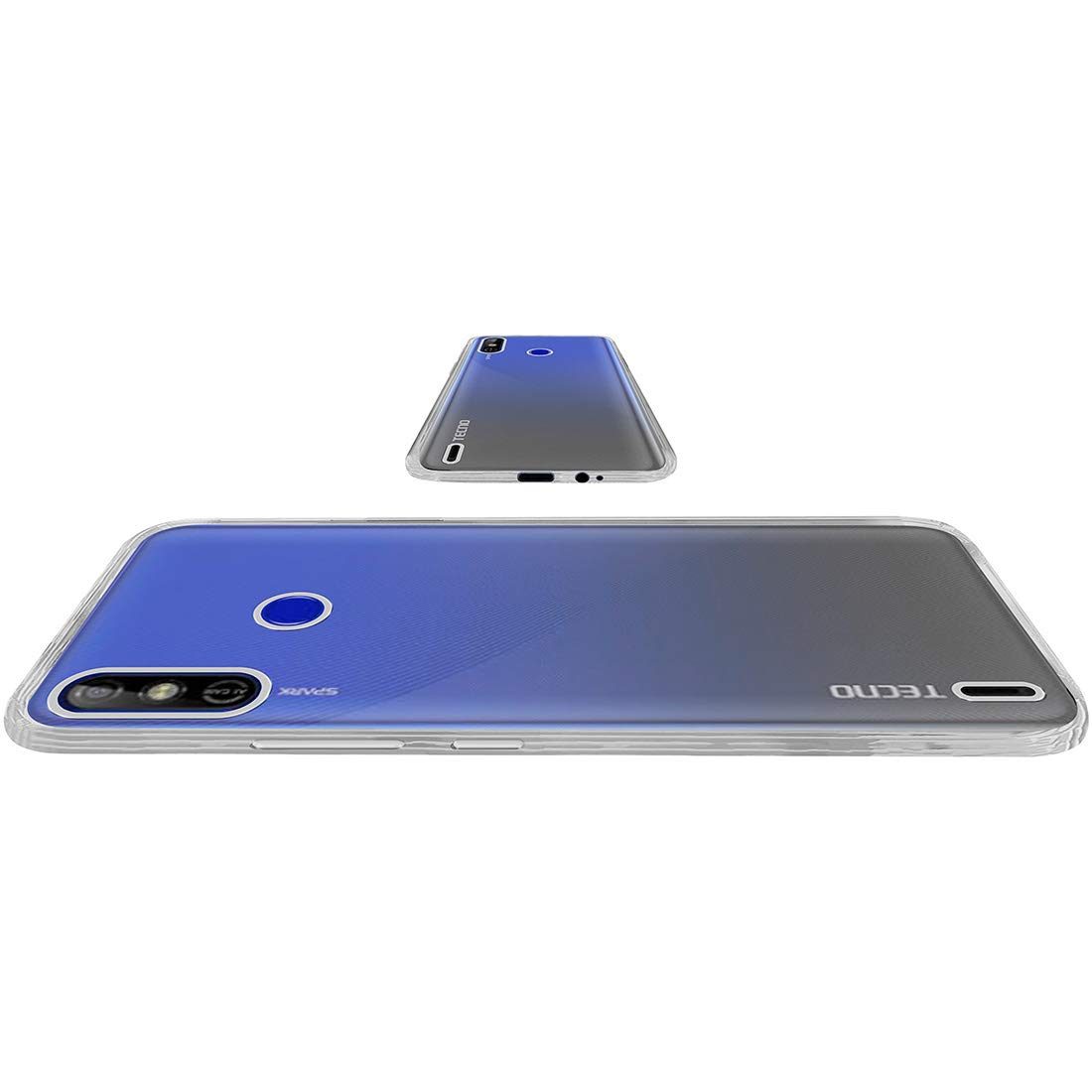 Amazon Brand - Solimo Mobile Cover for Tecno Spark 4 Air (Soft & Flexible Back Case), Transparent