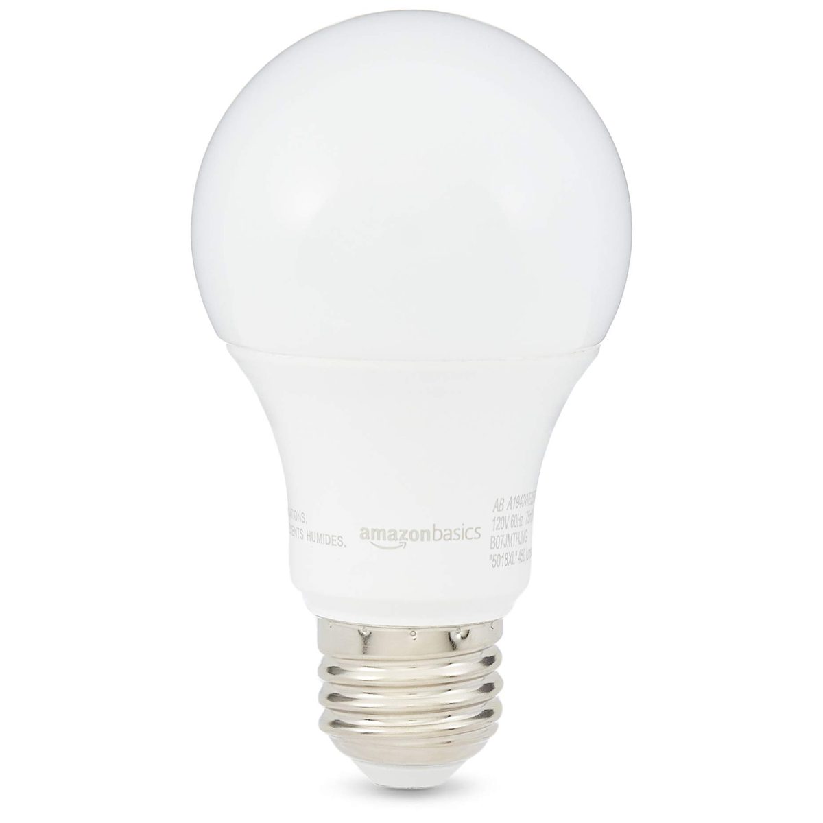AmazonBasics 40W Equivalent, Daylight, Dimmable, 10,000 Hour Lifetime, A19 LED Light Bulb | 6-Pack (Renewed)