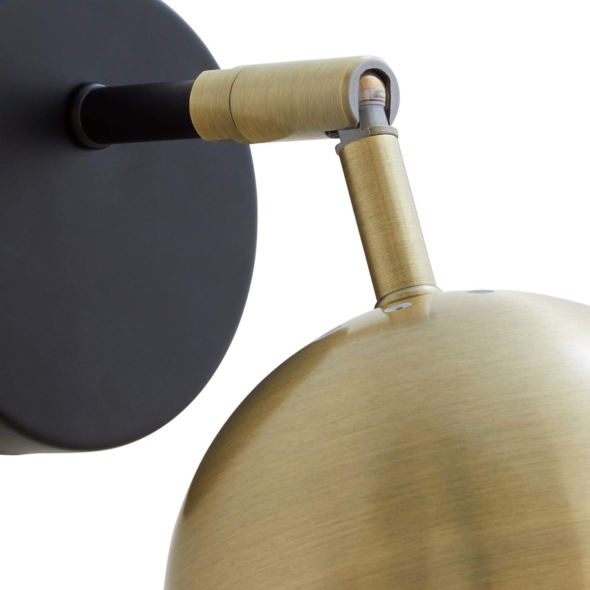 Amazon Brand – Rivet Modern Wall Sconce Light, 6.75"H, Brass and Black