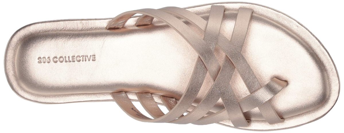 Amazon Brand - 206 Collective Women's Solo Leather Slide Sandal, Champagne Metallic, 13 B US