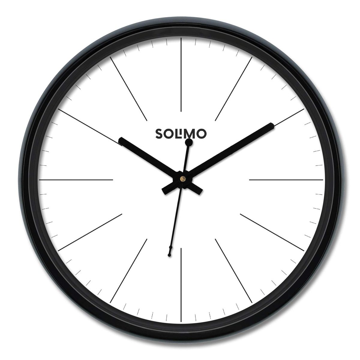 Amazon Brand - Solimo 12-inch Wall Clock - Opulent White (Silent Movement)