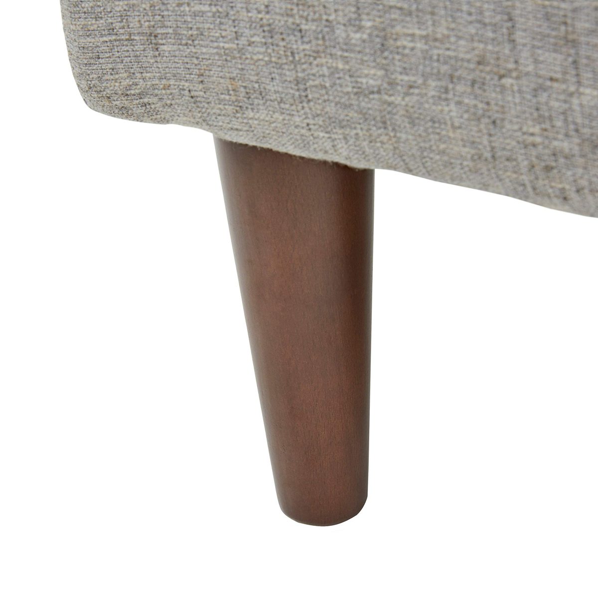 Rivet Ava Mid-Century Modern Ottoman, 25.6" W, Light Grey (Renewed)