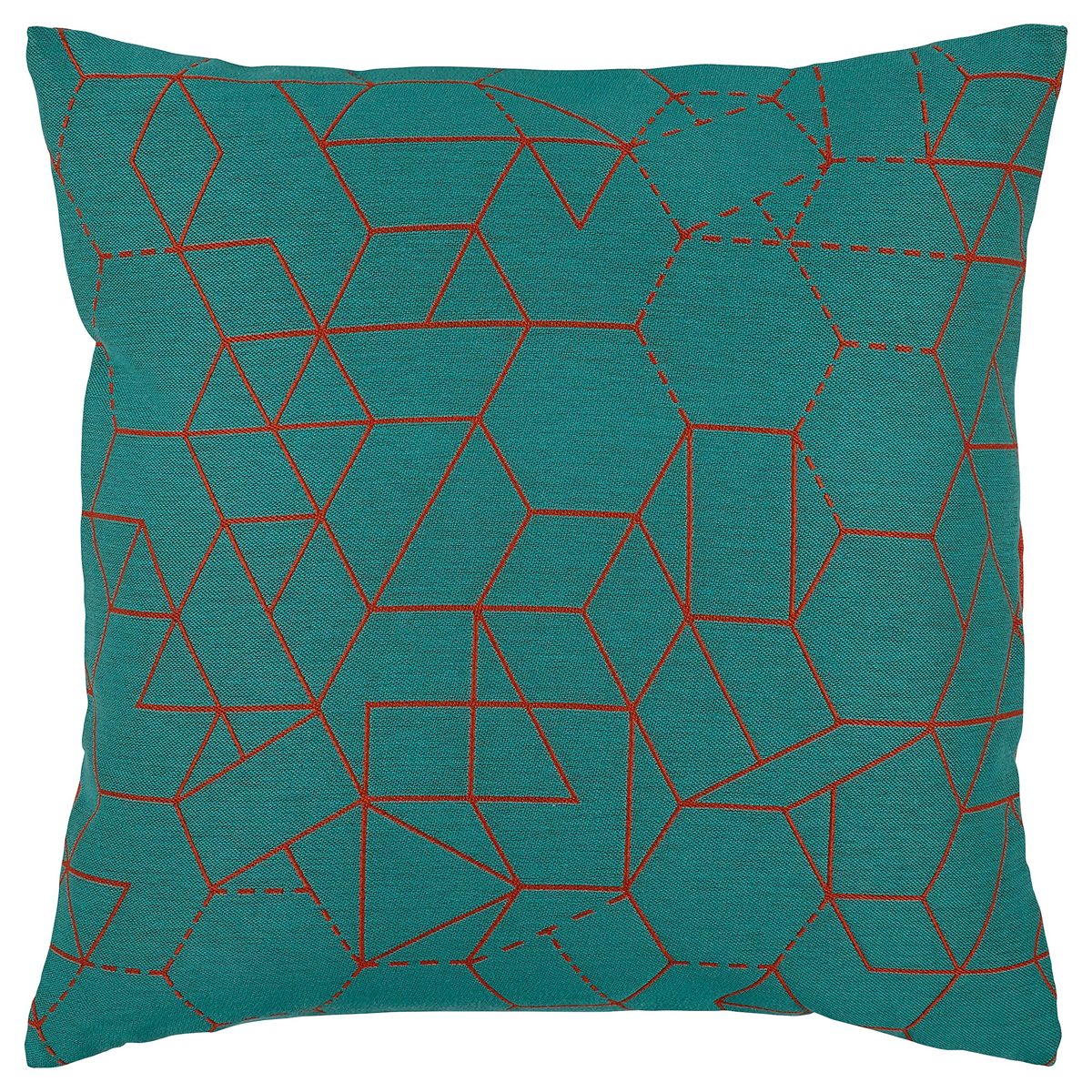 Amazon Brand – Rivet Modern Geometric Decorative Print Pillow Cover, 20" x 20", Teal