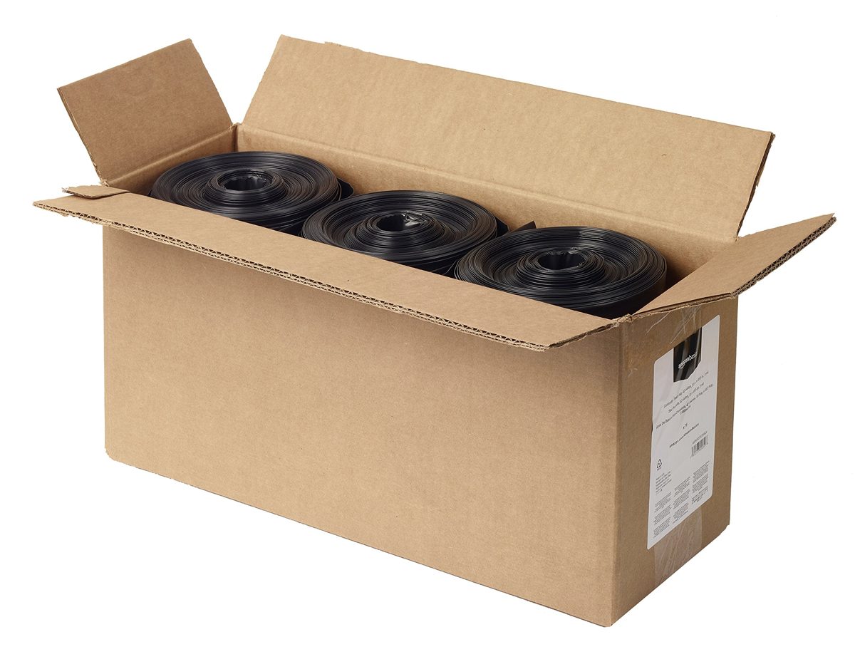 AmazonBasics 42 Gallon Contractor Trash Bag, 3 mil, Black, 75-Count