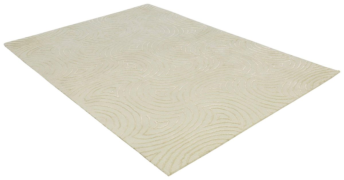 Amazon Brand – Rivet Modern Wave Cosmopolitan Area Rug, 5 x 7 Foot, Beige
