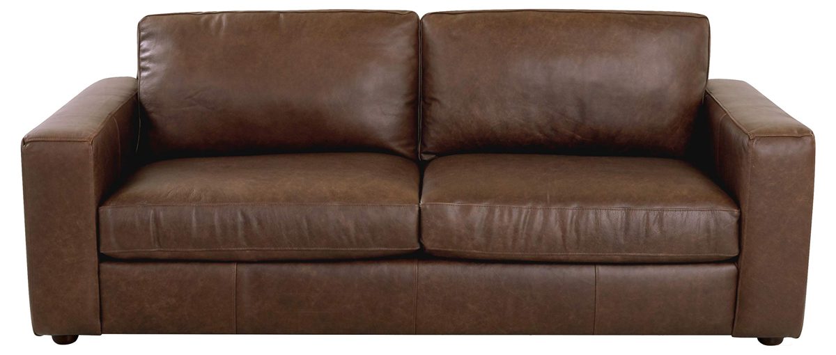 Amazon Brand – Stone & Beam Abigail Leather Sofa, 86"W, Dark Brown