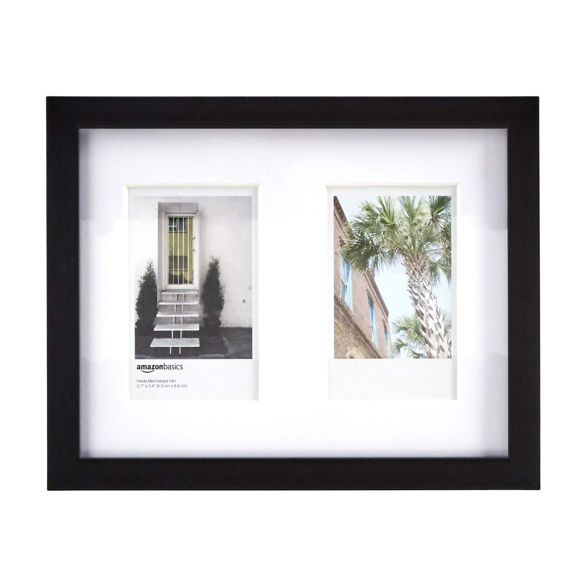 AmazonBasics Photo Frame for use with Instax - 2-Opening - 3.25"x2", Black
