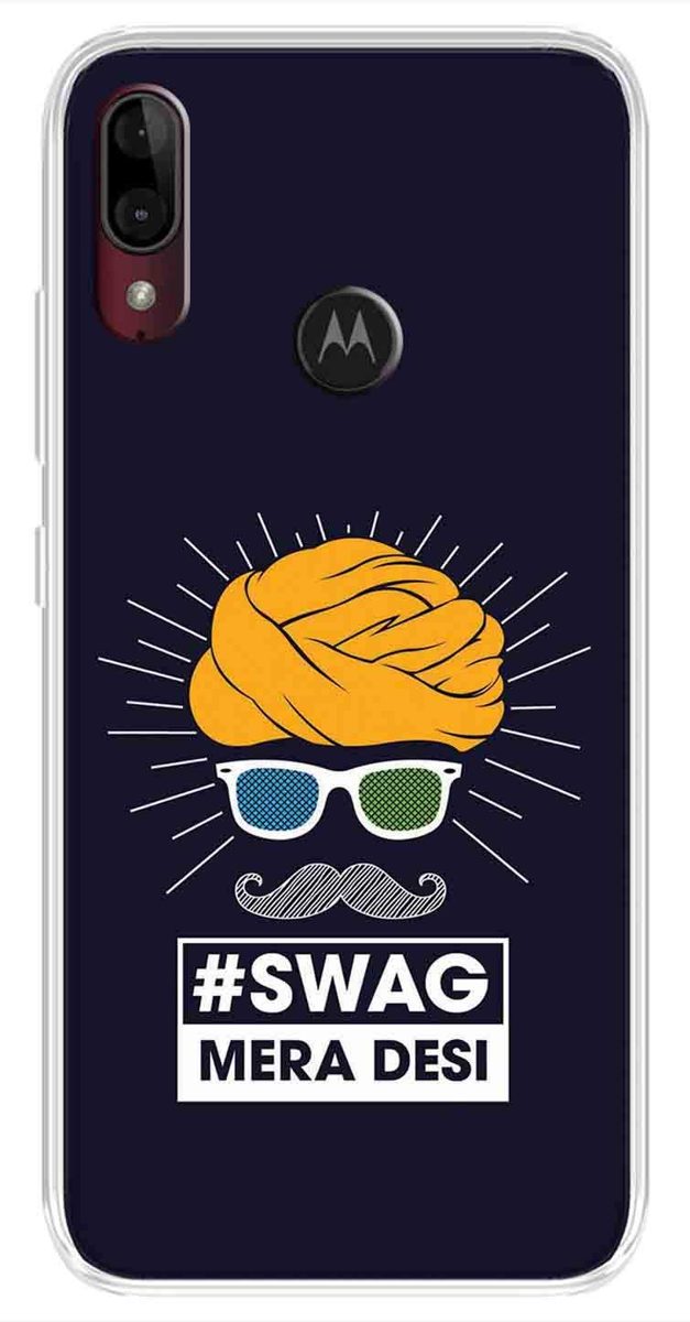 Amazon Brand - Solimo Designer Multicolor Swag Mere Desi Printed Soft Back Case Mobile Cover for Motorola Moto E6s / Motorola Moto E6 Plus