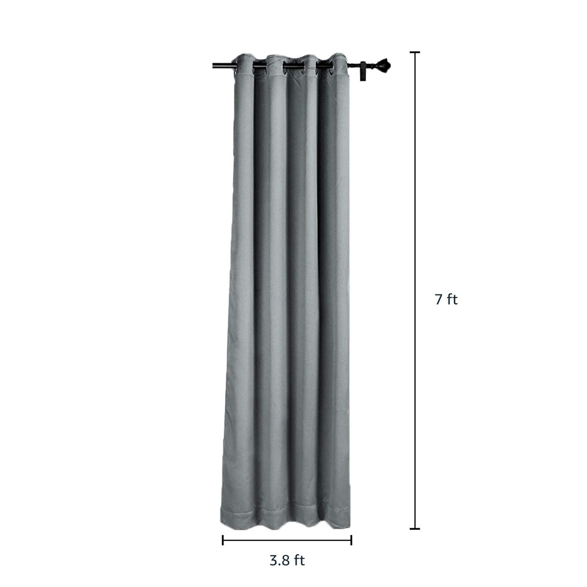 Amazon Brand - Solimo Room Darkening Blackout Door Curtain, 7 Feet (Grey)