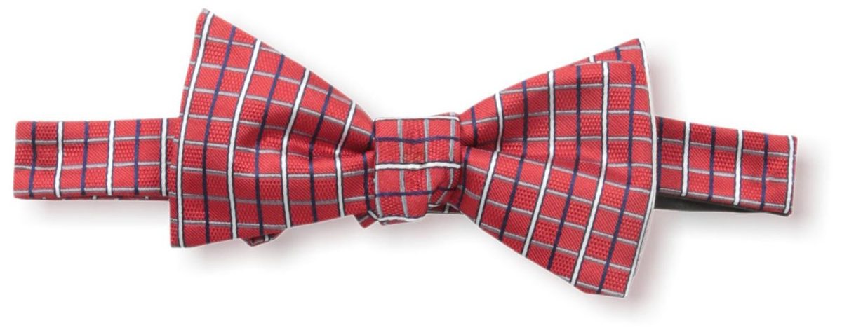 Franklin Tailored Men's Stripe Bow Tie, Red