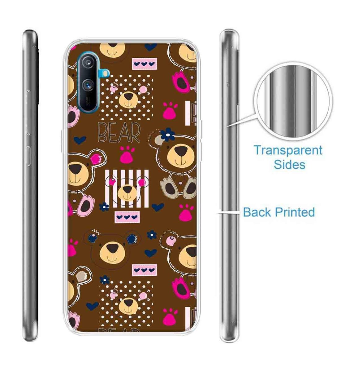 Amazon Brand - Solimo Designer Multicolor Bear Pattern Printed Soft Back Case Mobile Cover for Realme C3
