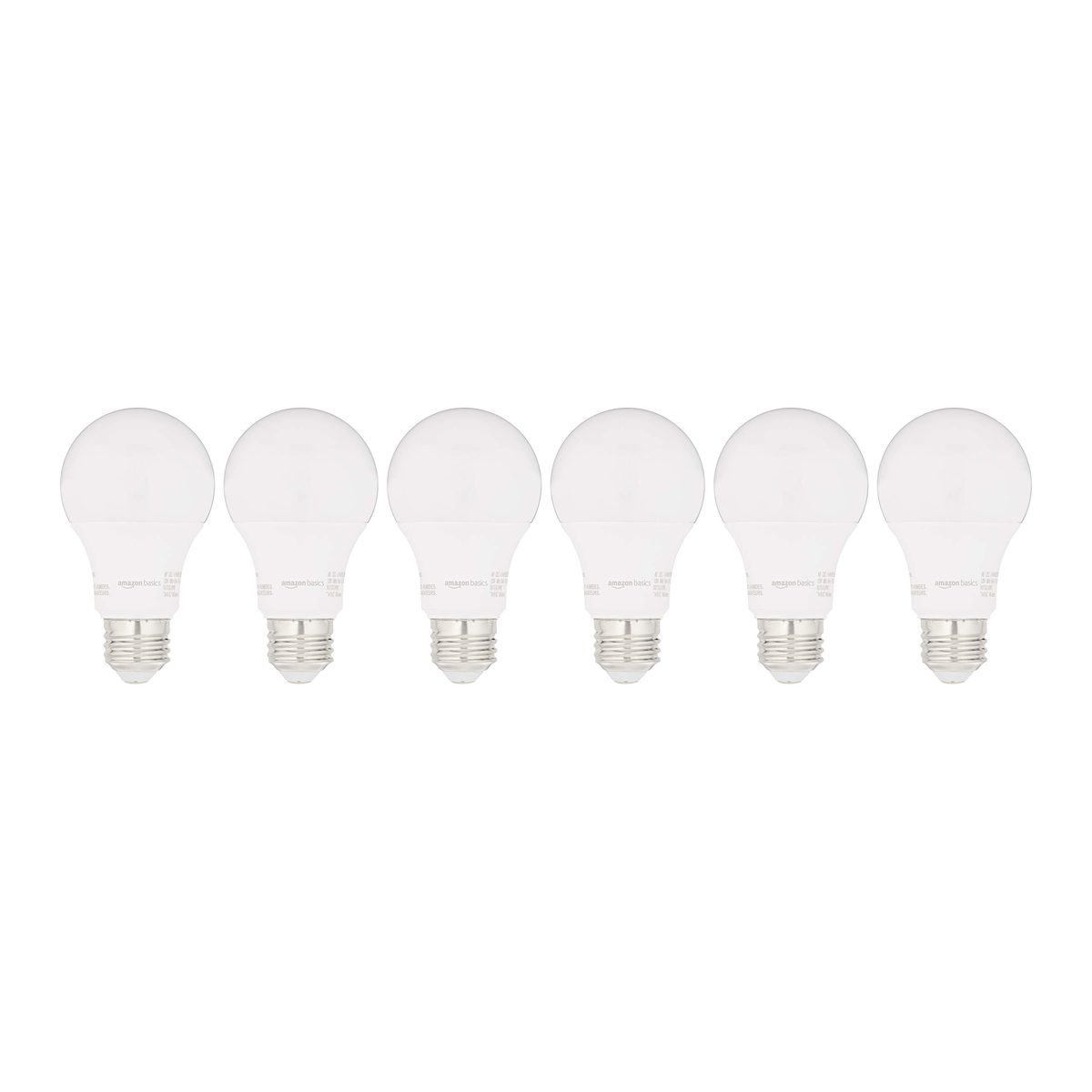 AmazonBasics 40W Equivalent, Soft White, Non-Dimmable, 15,000 Hour Lifetime, CEC Compliant, A19 LED Light Bulbs | 6-Pack