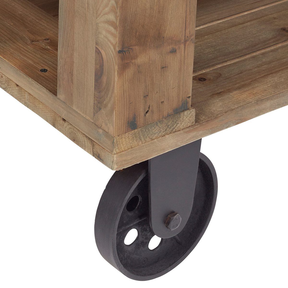 Amazon Brand – Stone & Beam Industrial Pallet Wood Coffee Table with Wheels, 51"W, Natural
