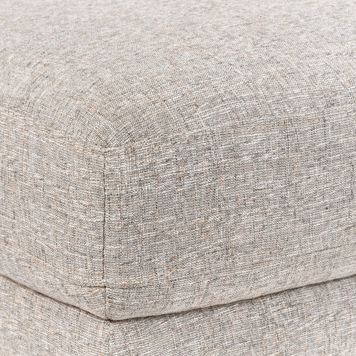 Amazon Brand – Rivet Kaden Mid-Century Modern Leather Ottoman, 31"W, Light Grey