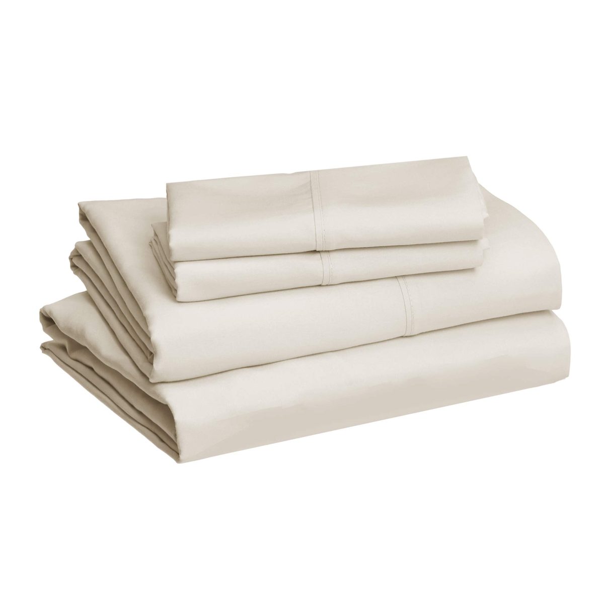 AmazonBasics Lightweight Super Soft Easy Care Microfiber Sheet Set with 16" Deep Pockets - Queen, Beige
