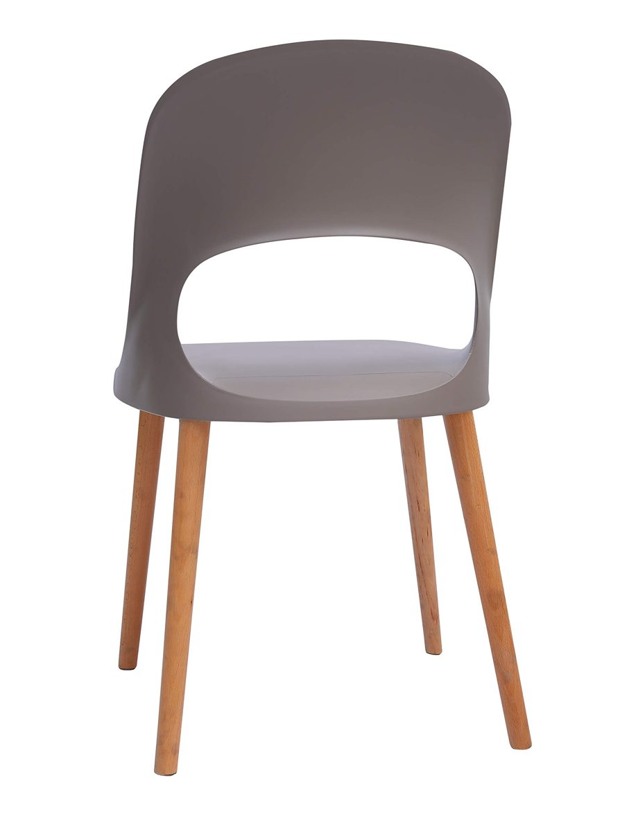Amazon Brand - Rivet Henrik Modern Open-Back Plastic Dining Chair, 18.5"W, Mild Gray