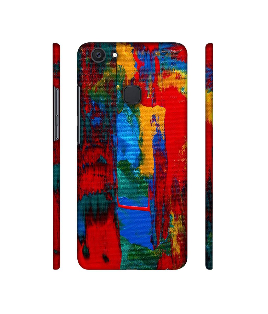 Amazon Brand - Solimo Designer Multiolor Brush Texture on Wall 3D Printed Hard Back Case Mobile Cover for Vivo V7 Plus