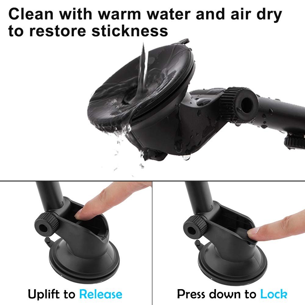 Eono by Amazon – Mobile Phone Holder for Car Air Vent and Suction Cup Holder 3-in-1 Universal Car Mobile Phone Holder Smartphone Holder