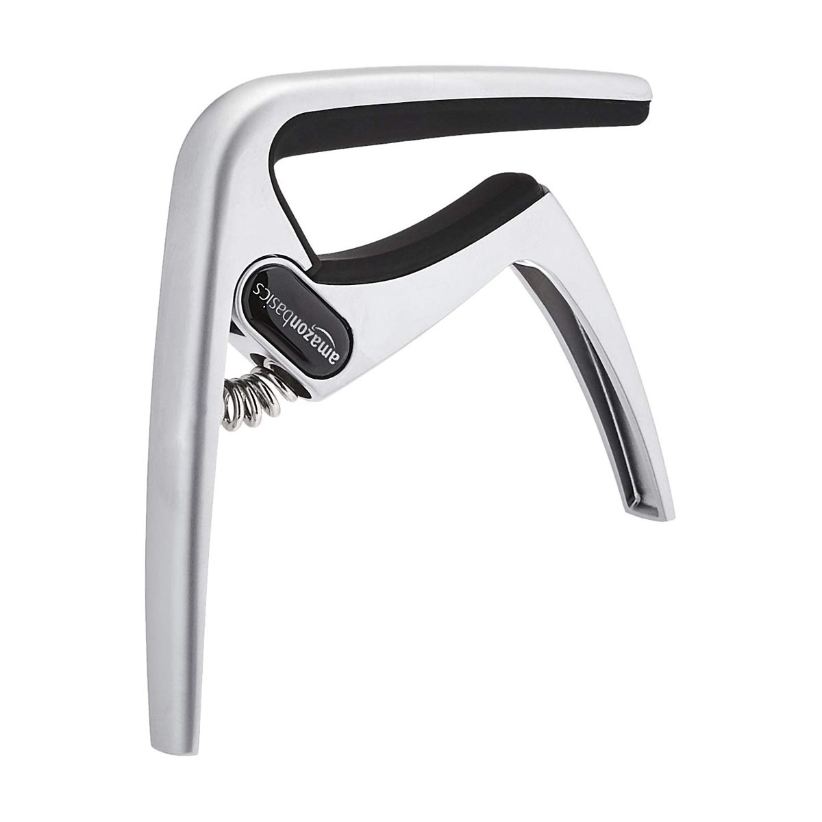 AmazonBasics Zinc Alloy Guitar Capo for Acoustic and Electric Guitar, Silver, 2-Piece