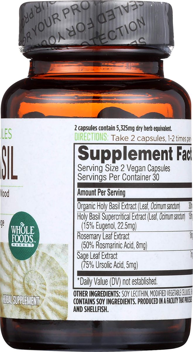 Whole Foods Market, Holy Basil Liquid Caps, 60 ct