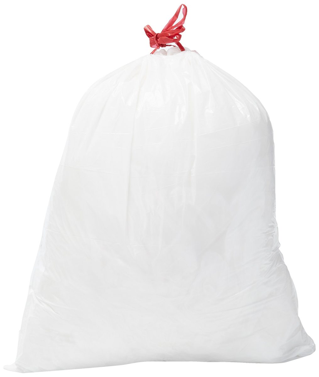 Amazon Brand - Solimo Tall Kitchen Drawstring Trash Bags, 13 Gallon, 45 Count & Solimo Sandwich Storage Bags, 300 Count