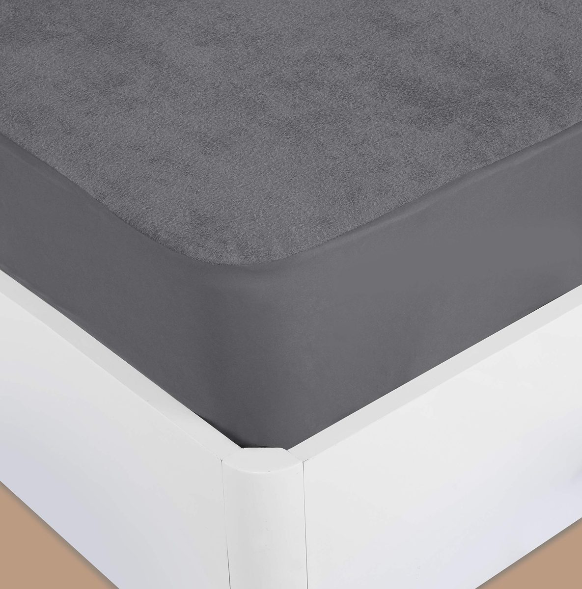 Amazon Brand - Solimo Water Resistant Cotton Mattress Protector 75"x72" - King Size, Grey