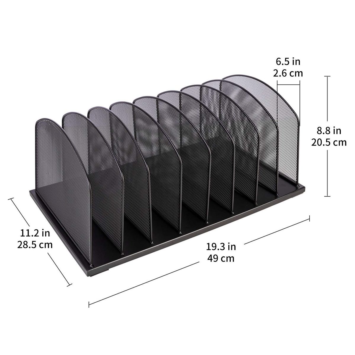 Amazonbasics 8-Tier File Organizer, Black Steel, 2-Pack (Renewed)