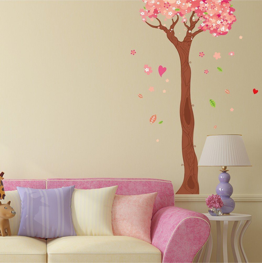 Amazon Brand - Solimo Wall Sticker for Home(Blossoming Tress, Ideal Size on Wall, 74 cm x 113 cm)