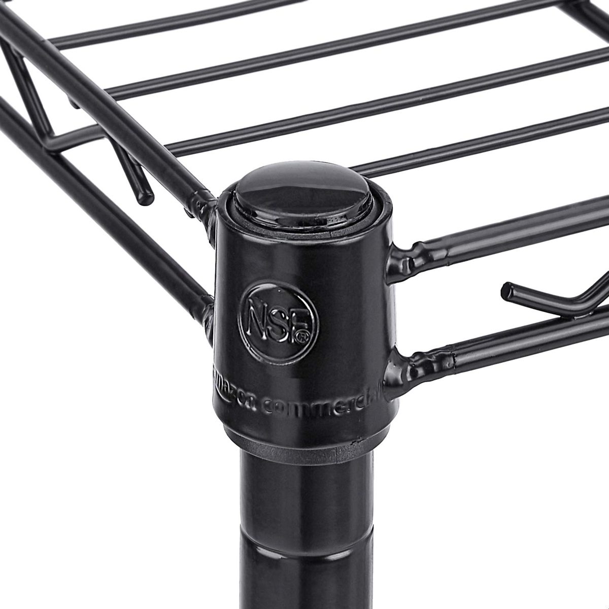 AmazonCommercial Heavy-Duty 5-Tier Steel Wire Shelving with Optional Wheels, NSF Certified, 24" W x 18" D, Black