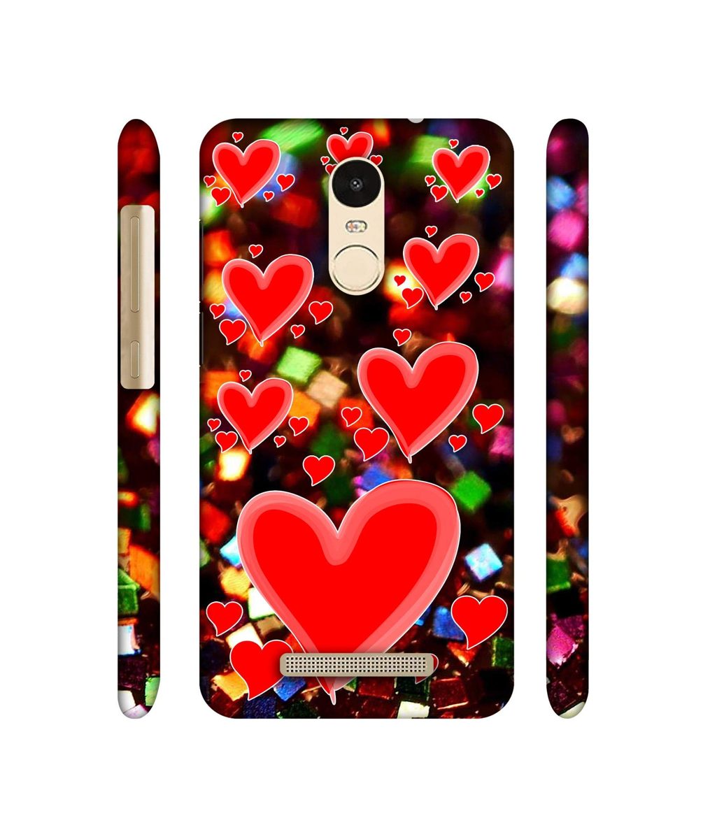 Amazon Brand - Solimo Designer Heart Texture on Glitters 3D Printed Hard Back Case Mobile Cover for Xiaomi Redmi Note 3