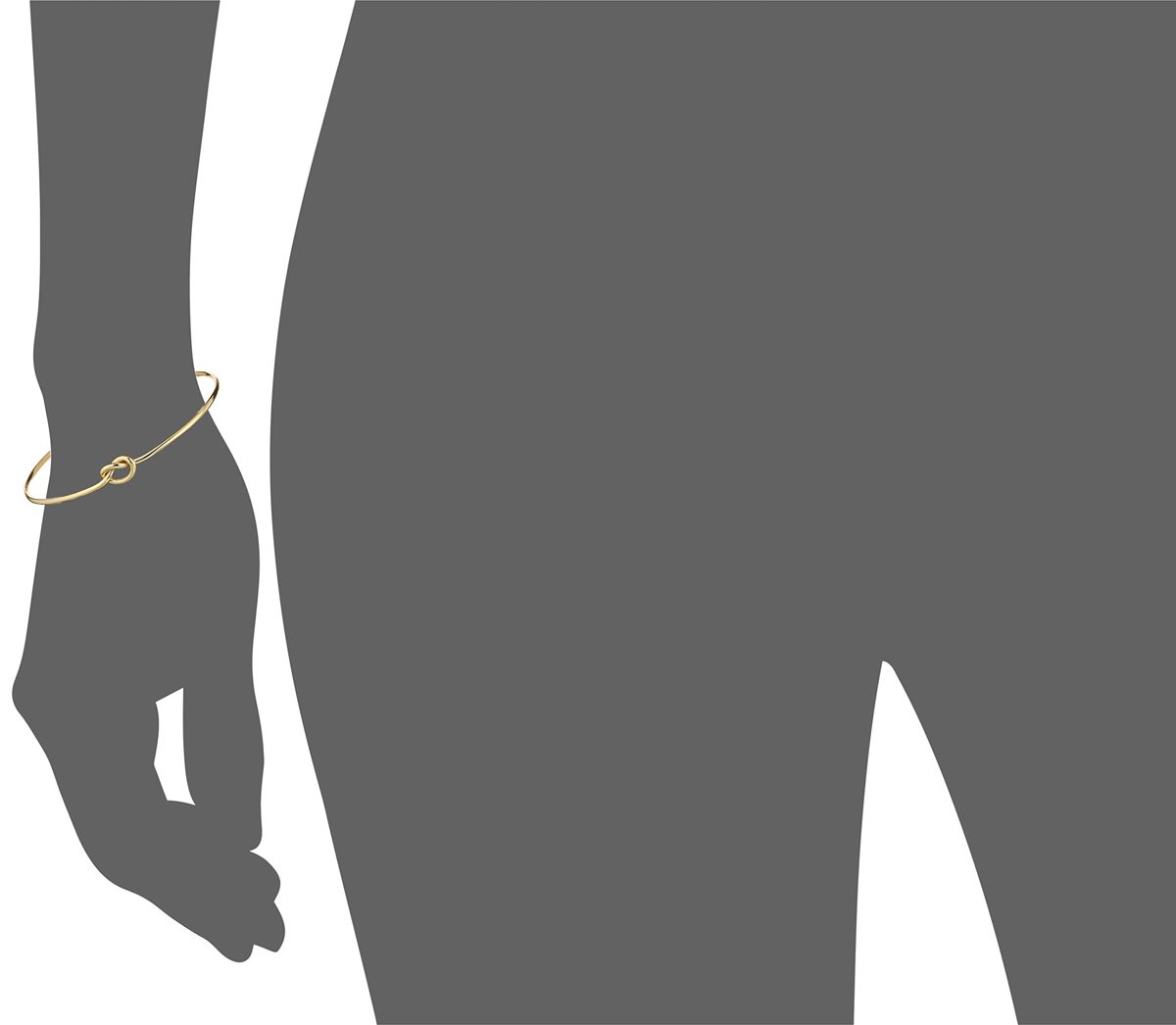 Sterling Silver Gold Plated Love Knot Bangle Bracelet