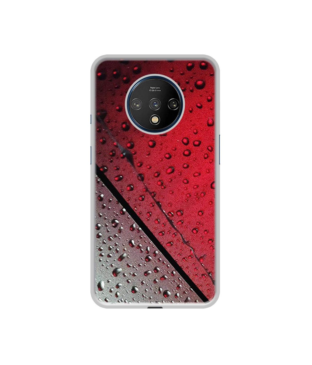 Amazon Brand - Solimo Designer Water Drop On Glass UV Printed Soft Back Case Mobile Cover for OnePlus 7T
