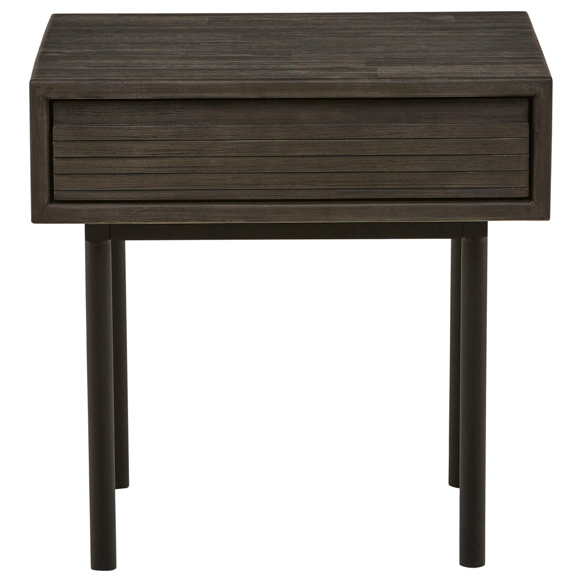 Amazon Brand – Rivet Stevens Modern Storage Accent Side End Table Nightstand, 19.69"W, Brushed Tundra Gray