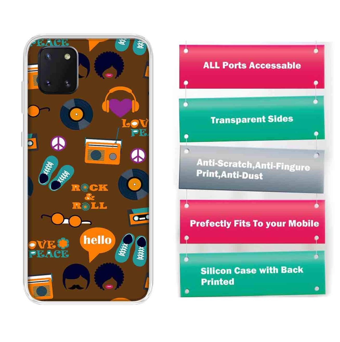 Amazon Brand - Solimo Designer Multicolor Brown Pattern Design Printed Soft Back Case Mobile Cover for Samsung Galaxy Note 10 Lite