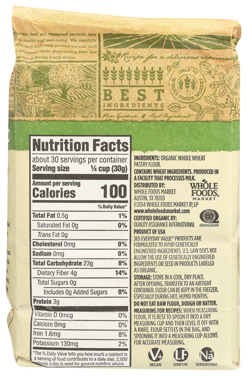 365 Everyday Value, Organic Whole Wheat Pastry Flour, 32 oz
