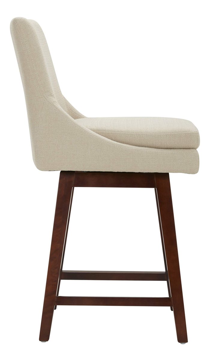 Amazon Brand – Stone & Beam Alaina Contemporary High-Back Swivel Seat Counter Stool, 39"H, Beige