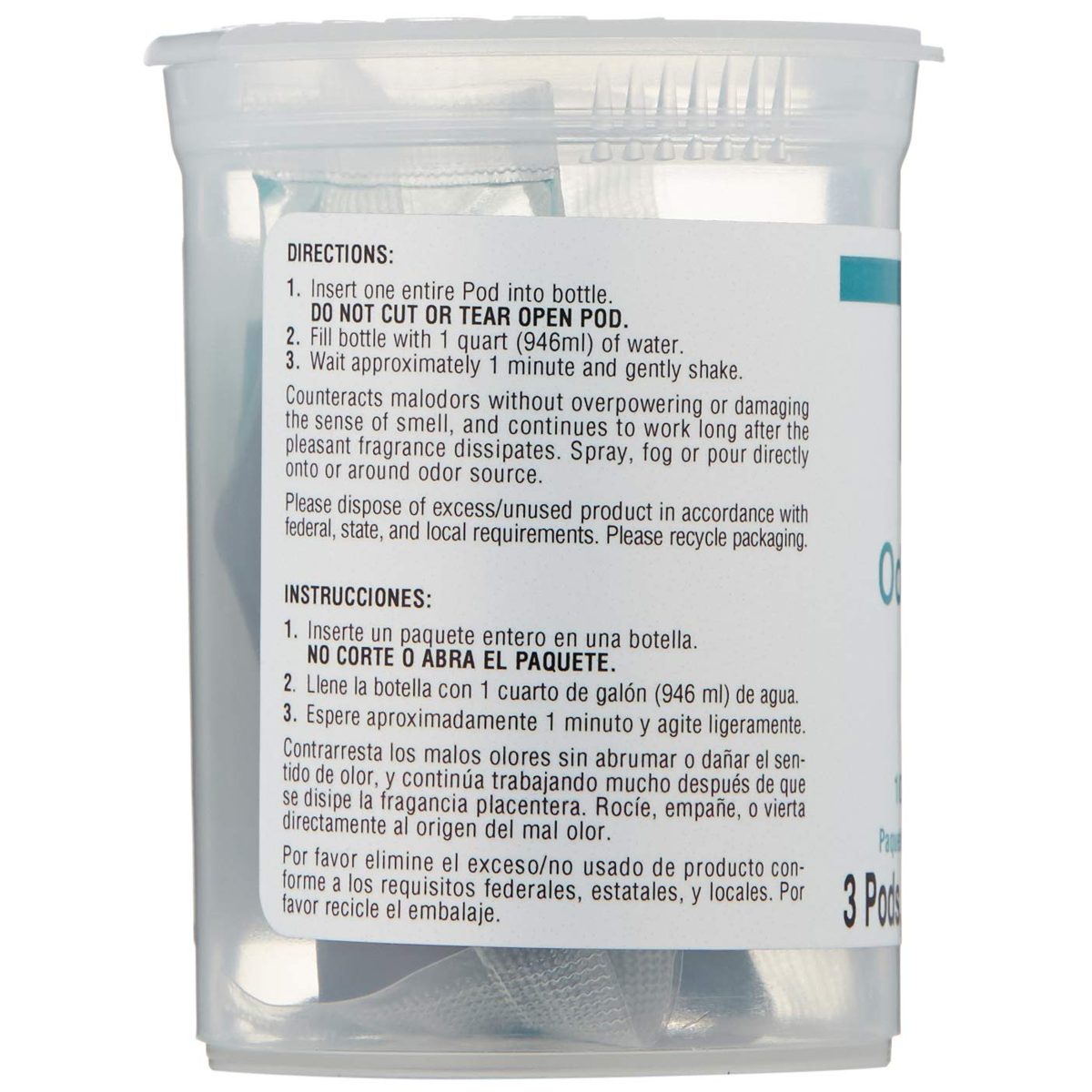 AmazonBasics Dissolvable Odor Eliminator Refill Vial - 3 Pacs
