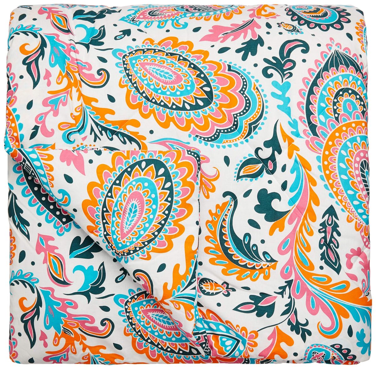 Amazon Brand - Solimo 100% Cotton Printed Comforter, Double (Paisley Preen, 200GSM)