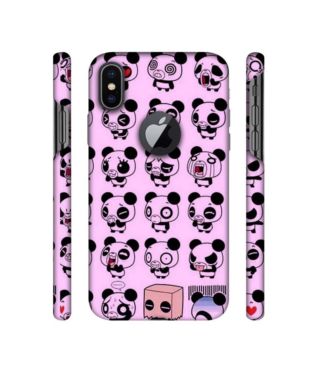 Amazon Brand - Solimo Designer Panda Experation 3D Printed Hard Back Case Mobile Cover for Apple iPhone X (Logo Cut)