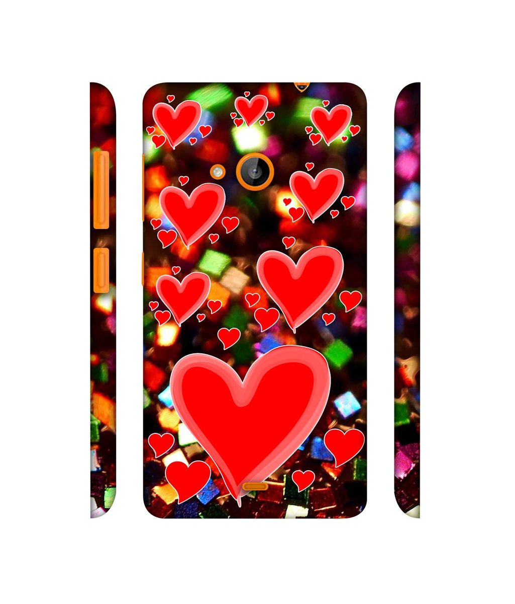 Amazon Brand - Solimo Designer Heart Texture on Glitters 3D Printed Hard Back Case Mobile Cover for Microsoft Lumia 535