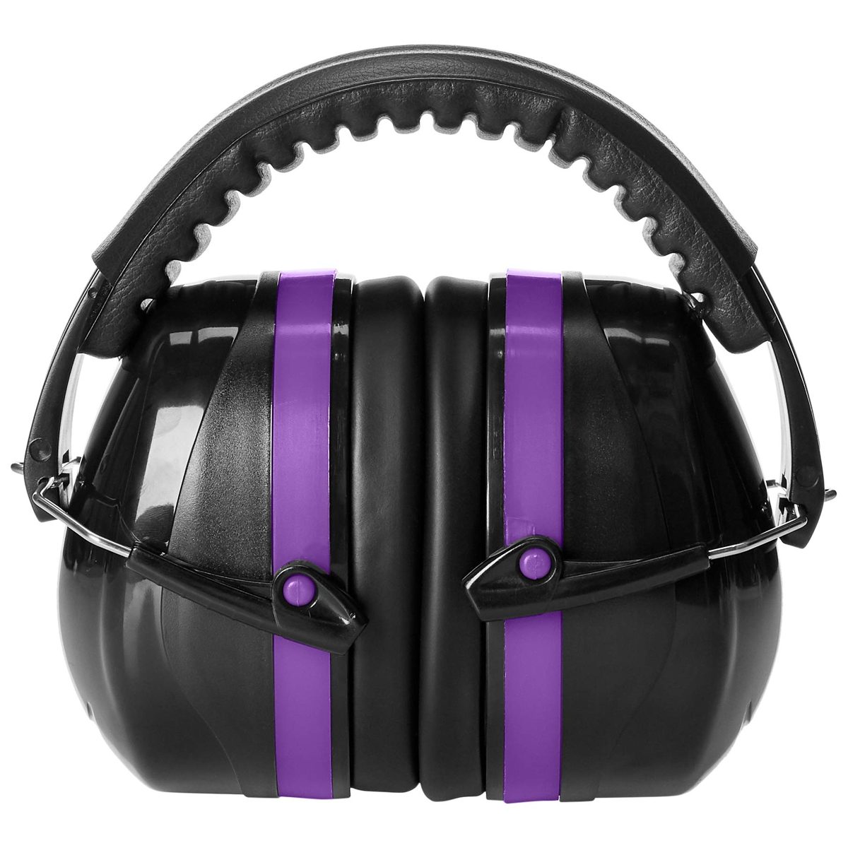 AmazonBasics Noise Reduction Safety Earmuffs, Black and Purple