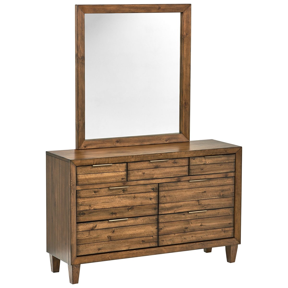 Amazon Brand – Stone & Beam Bateman Casual Mirror Wood Frame, 41"H, Brown
