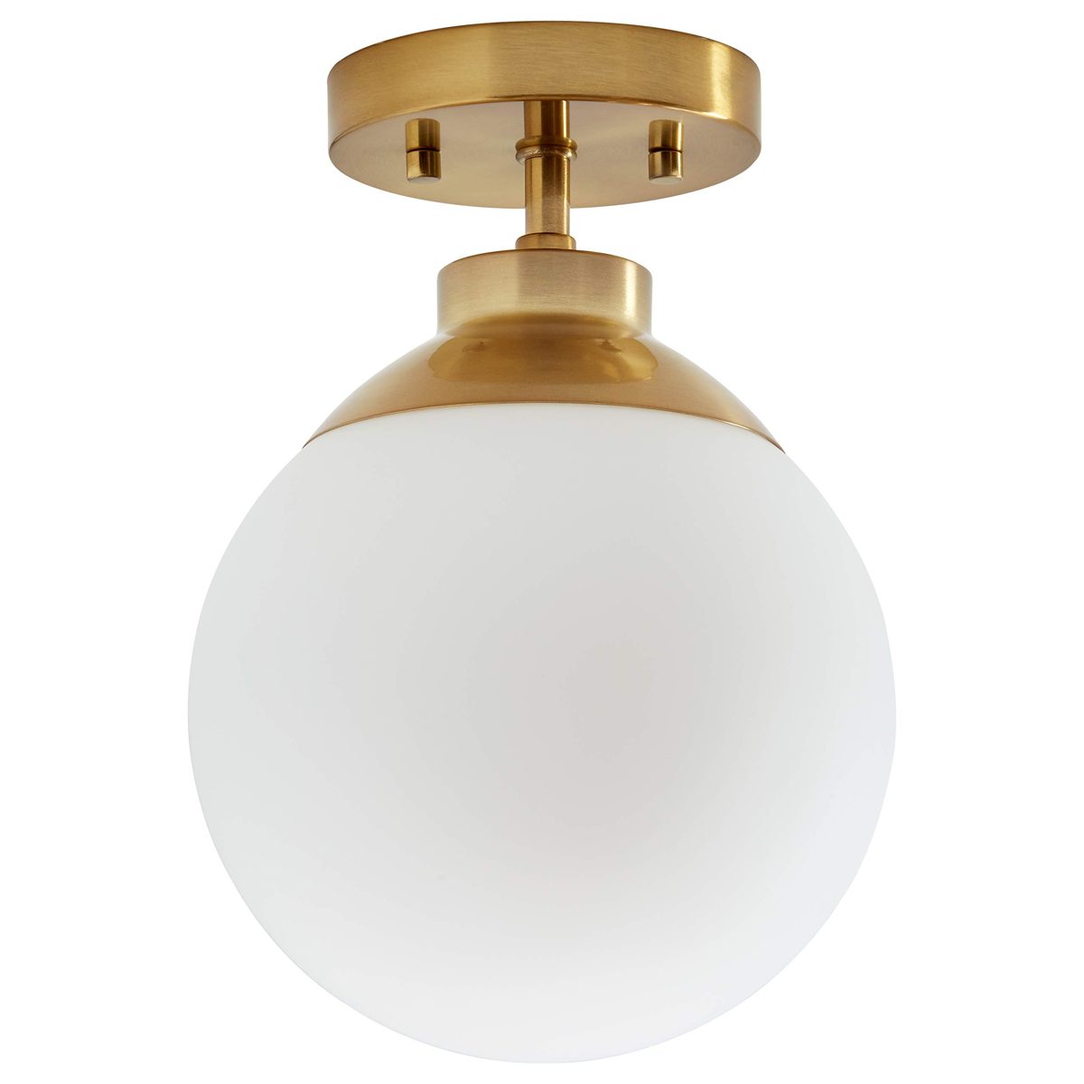Rivet Modern Flush Mount, 11"H, Aged Brass