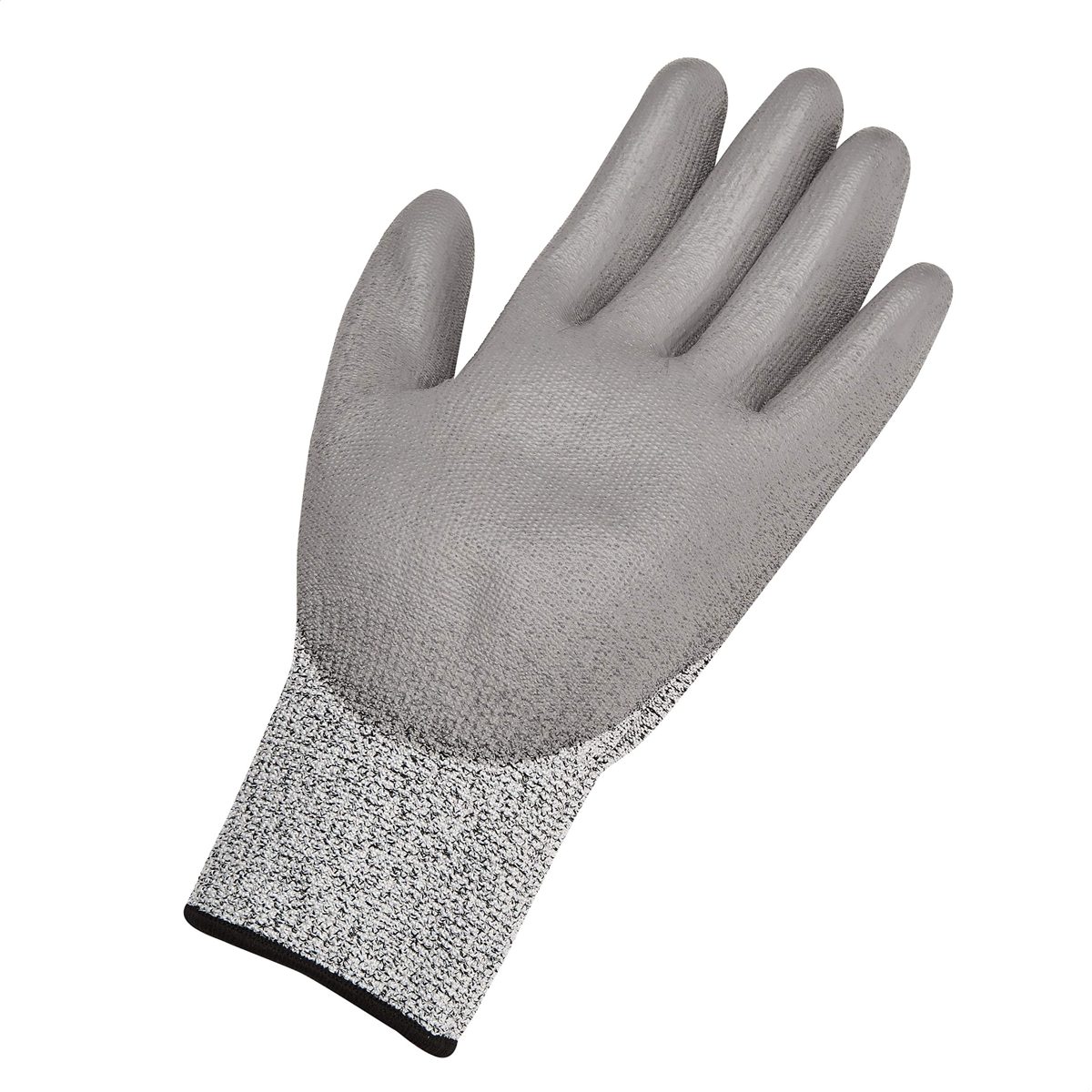 AmazonBasics Cut-Resistant Work Gloves, Cut Level A2, Polyurethane Coated Gloves, Touch Screen, Salt and Pepper, Size 10, XL