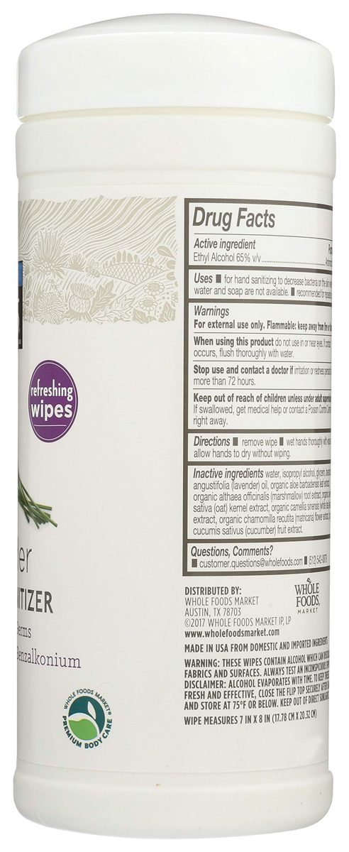 365 Everyday Value, Hand Sanitizer Wipes, Lavender, 40 ct