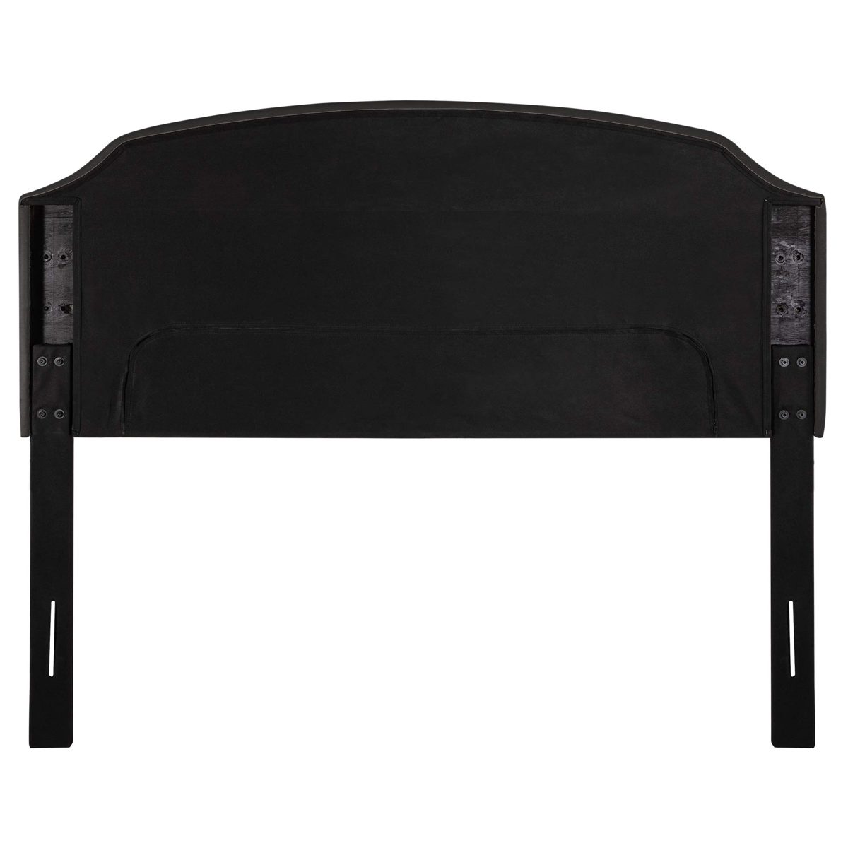 Amazon Brand – Rivet Curved Upholstered Headboard with Nailhead Trim, Queen, 60"W, Charcoal Gray