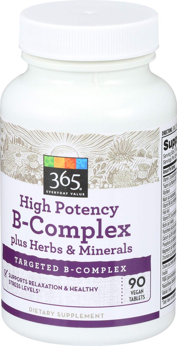 365 EVERYDAY VALUE High Potency Vitamin B Complex with Herbal Support Tablets, 90 CT