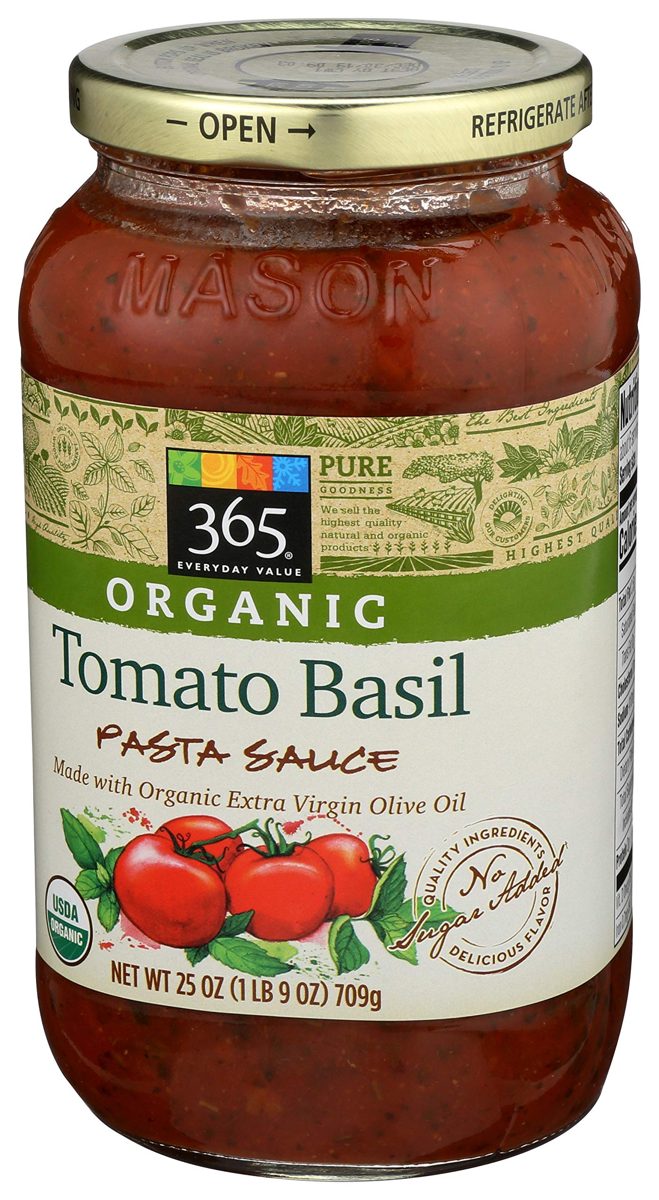 365 Everyday Value, Organic Tomato Basil Pasta Sauce, 25 oz