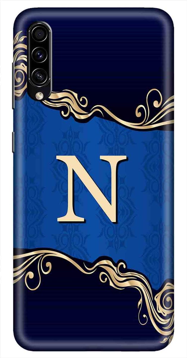 Amazon Brand - Solimo Designer Blue Pattern Alphabet-N 3D Printed Hard Back Case Mobile Cover for Samsung Galaxy A50s
